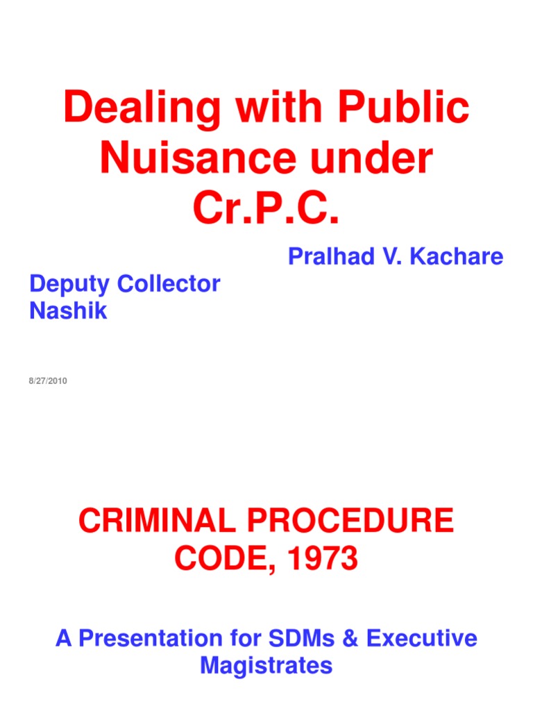 Public Nuisance Under Section 133 CrPC | PDF | Nuisance | Magistrate