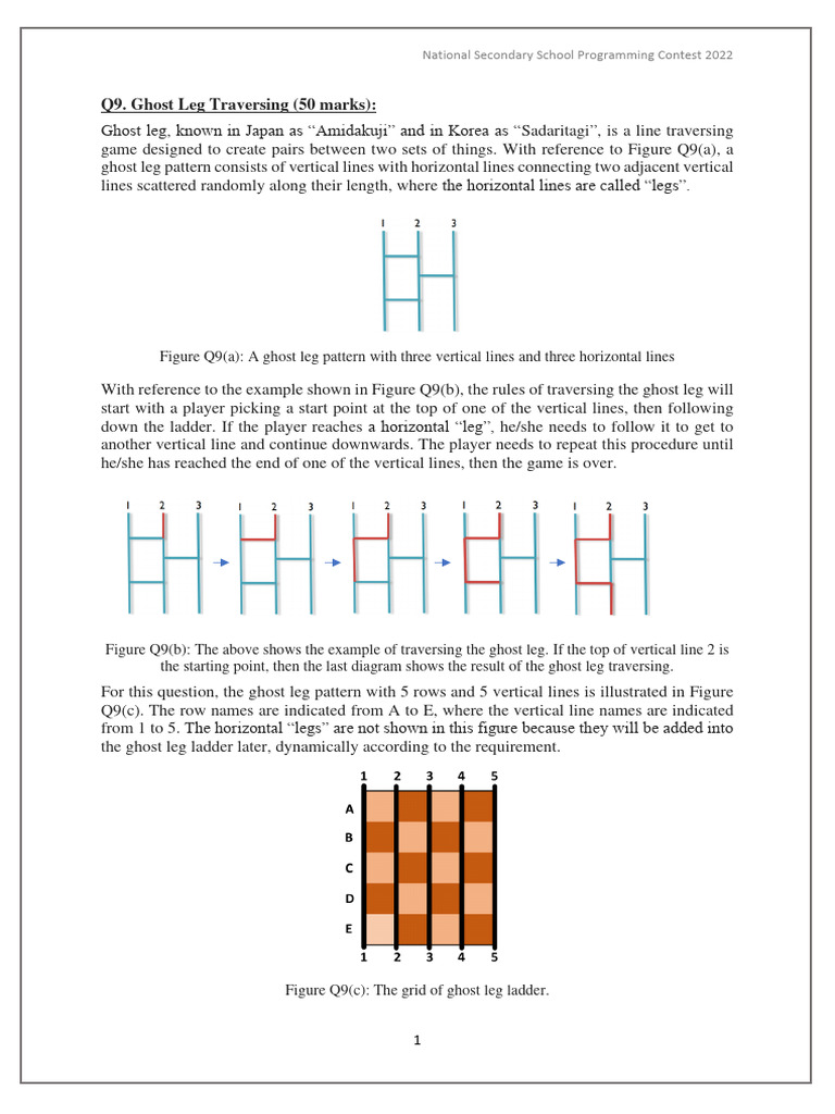Q09 - Ghost Leg Traversing - 50 Marks | PDF | Discrete Mathematics ...
