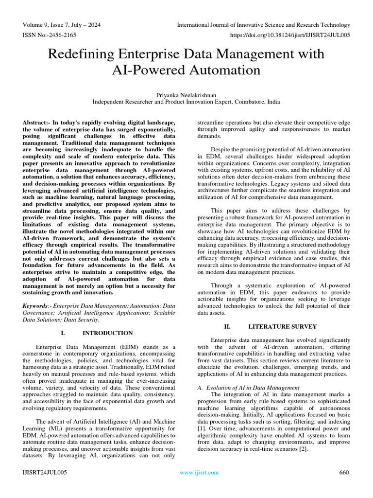 AI Automation in Enterprise Data Management | PDF | Artificial ...