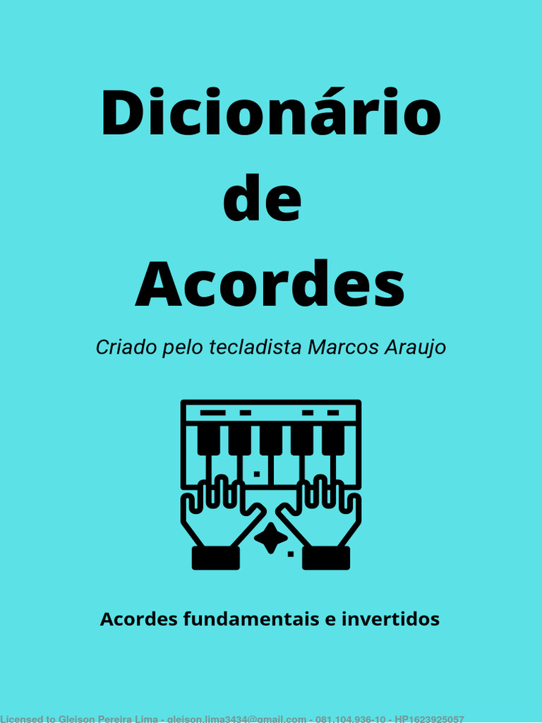 Dicionário De Acordes Teclado Piano órgão Pdf Acorde Música
