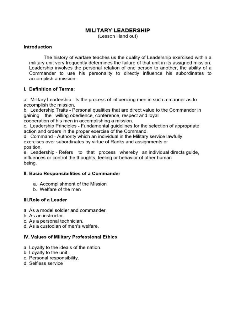 Handout | PDF | Leadership | Psychology
