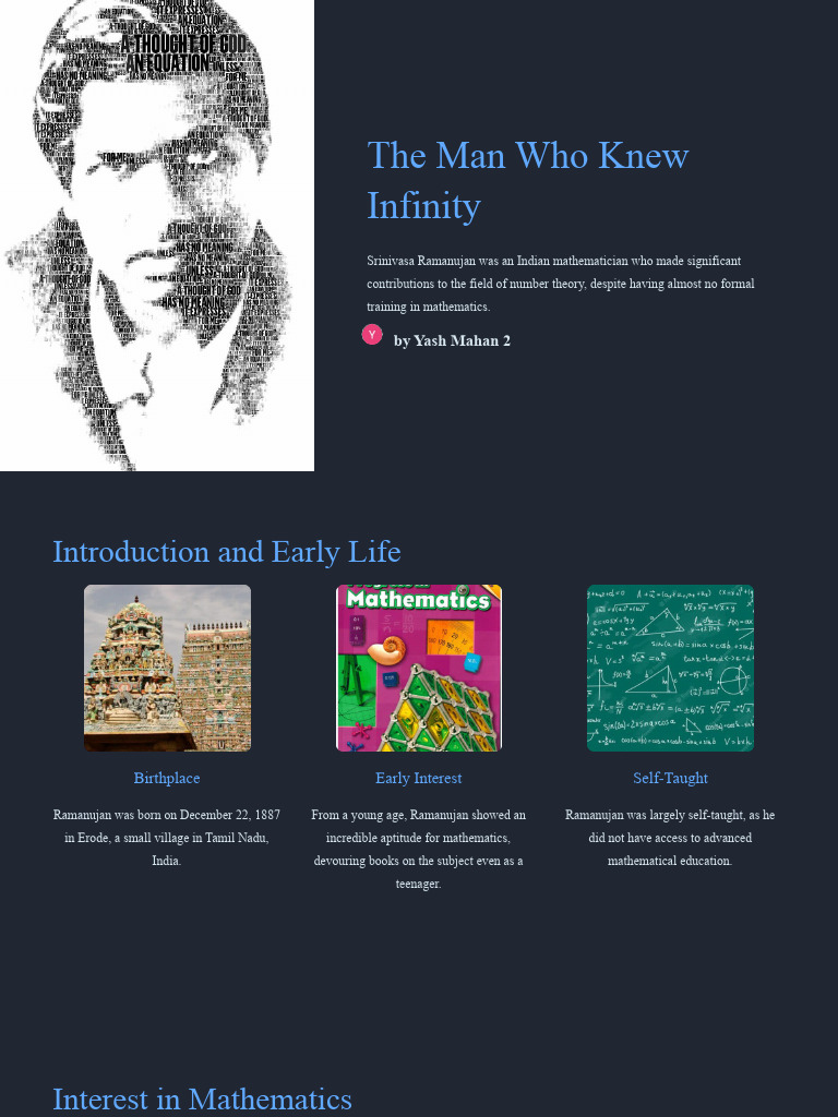 Ramanujan: The Infinite Mathematician | PDF | Mathematics | Number Theory