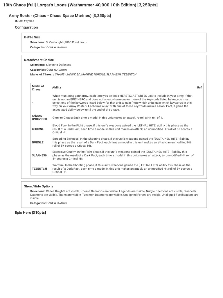 Warhammer 40K Chaos Army Guide | PDF | Military | Military Science