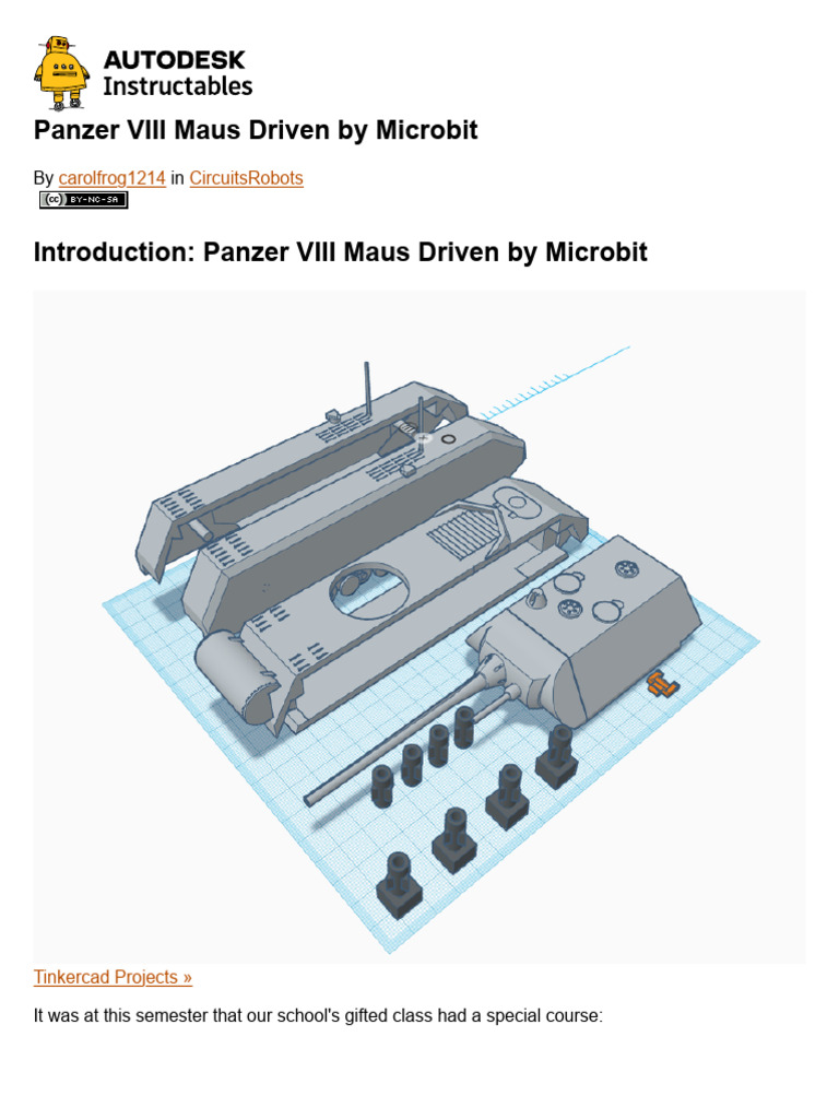 Micro:bit-Powered Panzer VIII Maus Tank | PDF | Vehicles | Manufactured ...