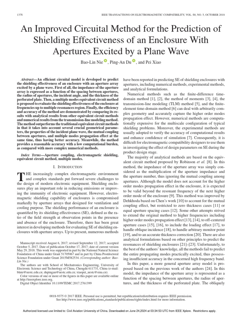Predicting Shielding Effectiveness of Enclosures | PDF | Waveguide | Waves