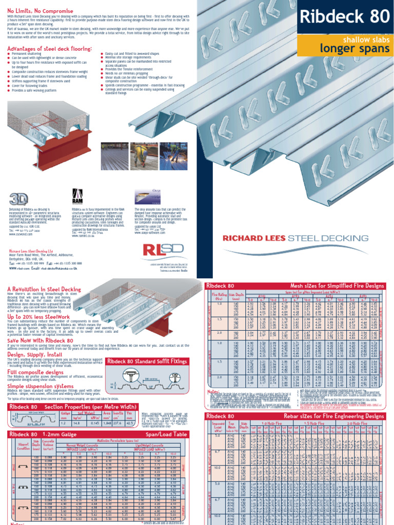 Advantages of Ribdeck Steel Decking | PDF | Concrete | Beam (Structure)