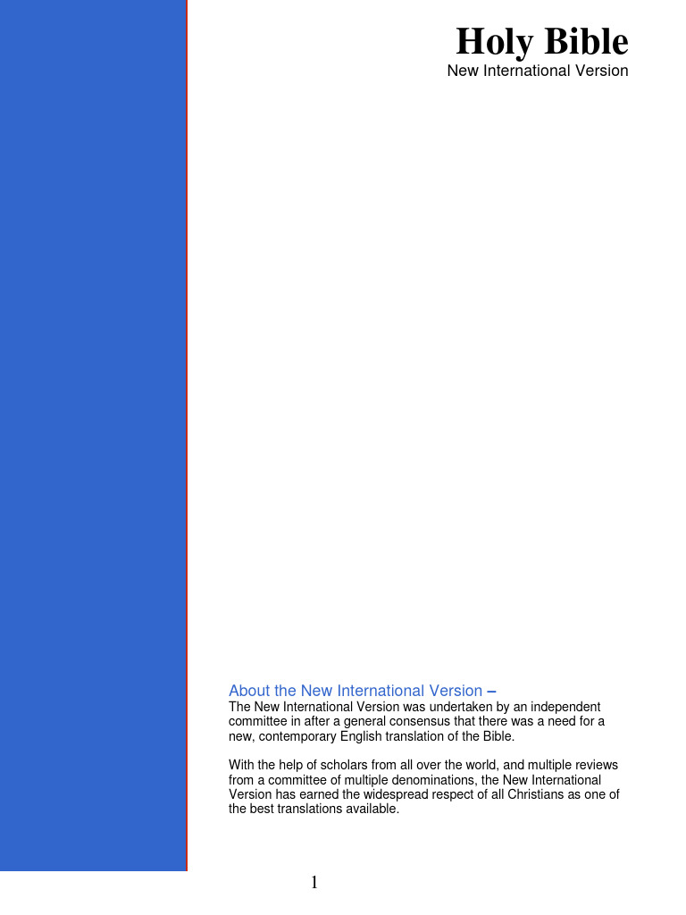 New International Version Bible Overview | PDF | Sarah | Noah