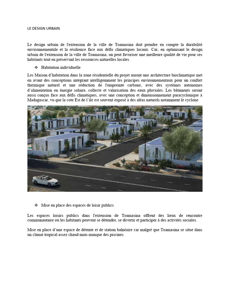 Design urbain durable à Toamasina | PDF | Développement durable ...