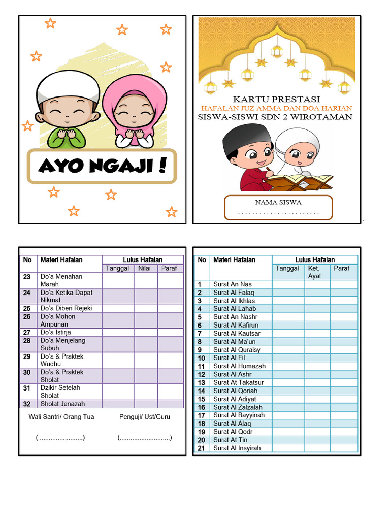 Kartu Hafalan | PDF