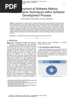 Deployment of Software Metrics Measurements Techniques within Software Development Process