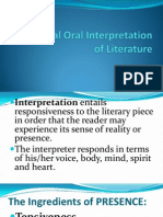 Individual Oral Interpretation of Literature