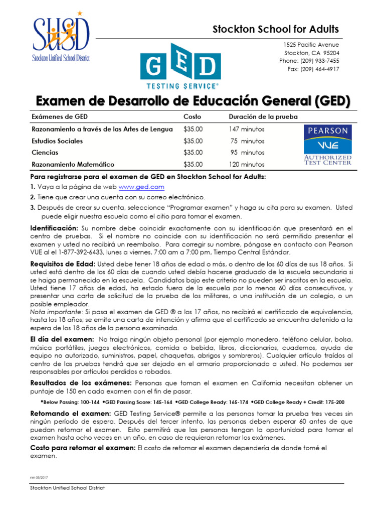 GED Info Sheet 05.2017 - Spanish | PDF