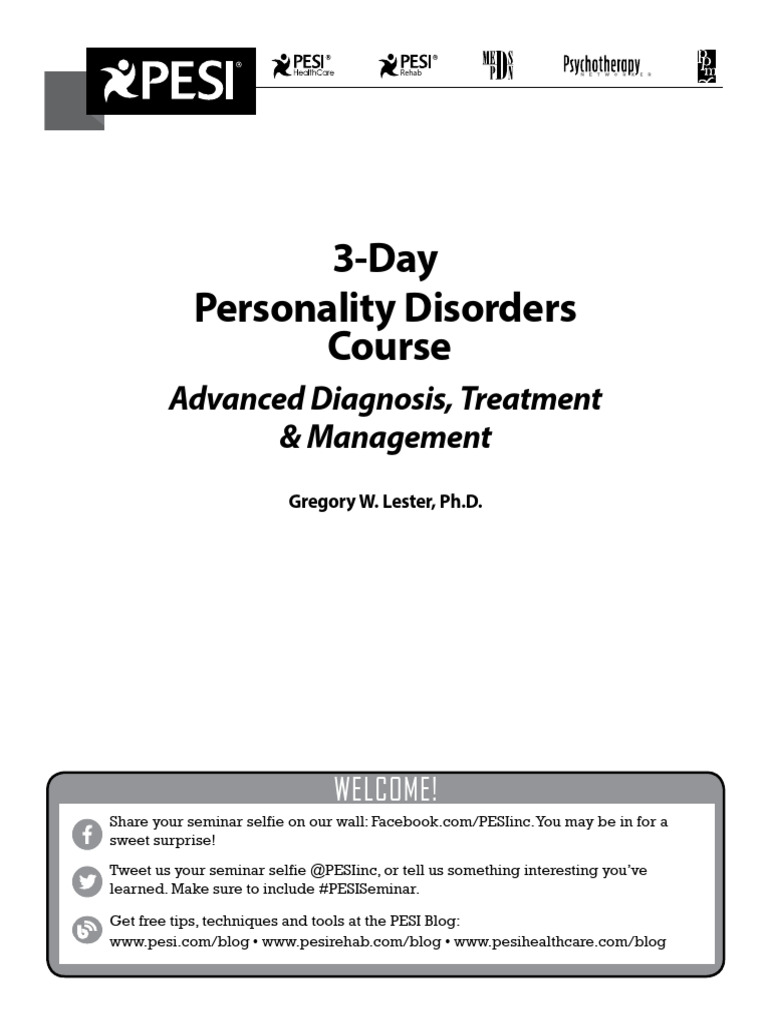 Manual Modules Personality Disorders Course | PDF | Personality ...