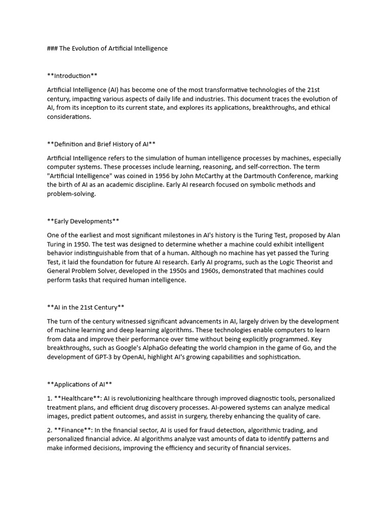 Importance of AI in Modern Society | PDF | Artificial Intelligence ...