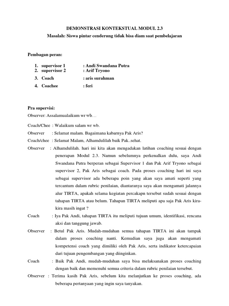 Demonstrasi Kontekstual Modul 23 - Ok | PDF