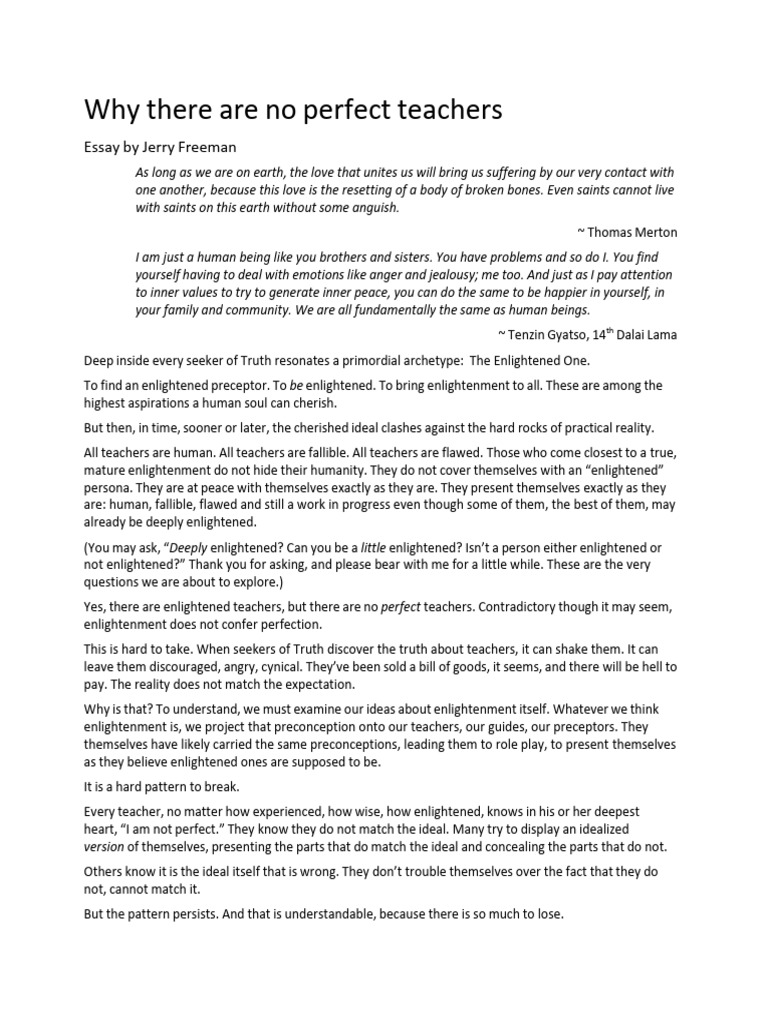 Why There Are No Perfect Teachers | PDF | Brahman | Experience