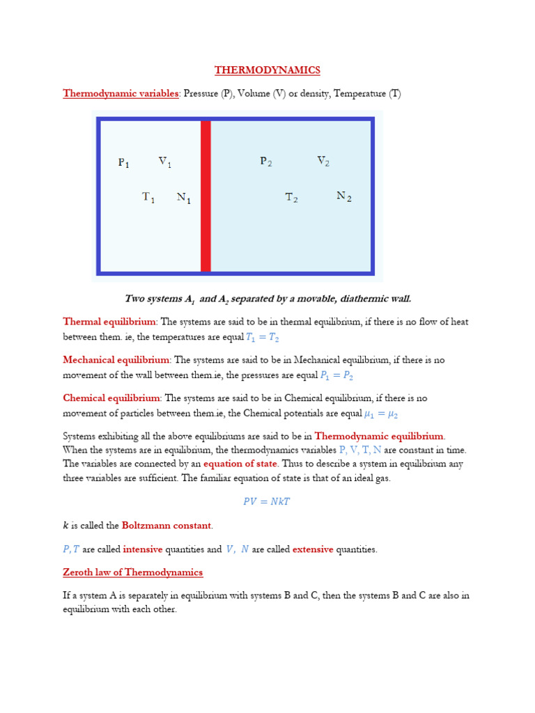 1 Thermodynamics | PDF | Thermodynamics | Thermodynamic Equilibrium