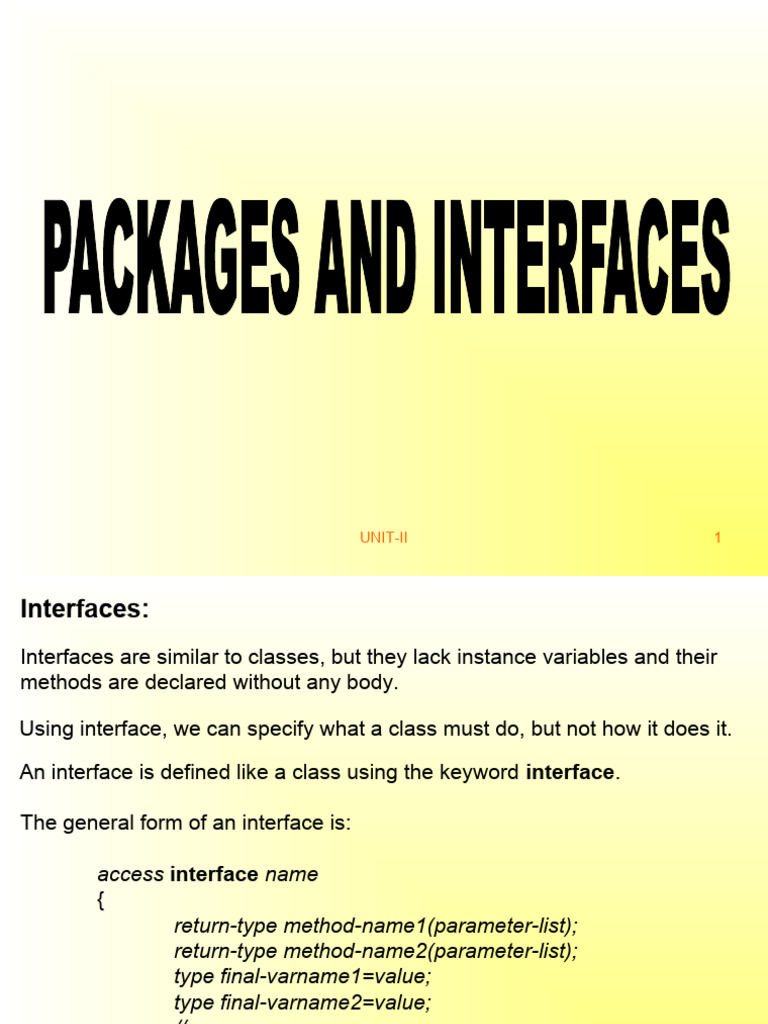 Java Interfaces and I/O Classes Overview | PDF | Class (Computer ...