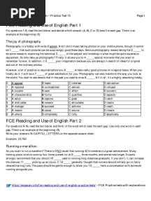 FCE Reading and Use of English - Practice Test 15