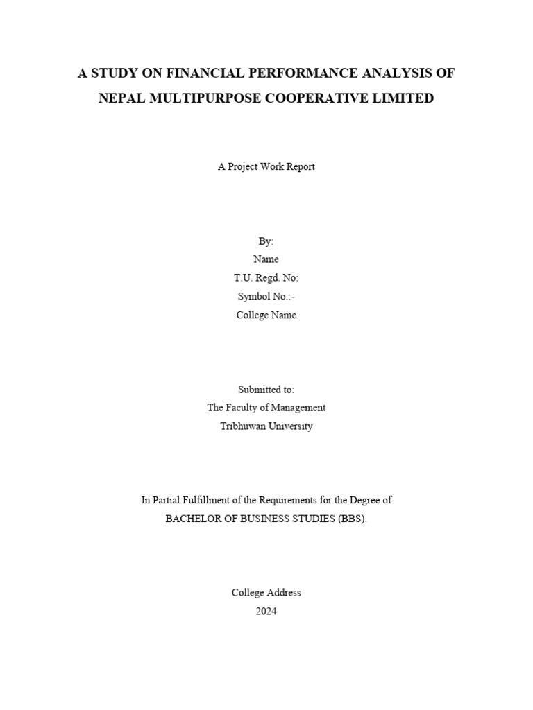 Financial Performance of Nepal Cooperative | PDF | Equity (Finance ...