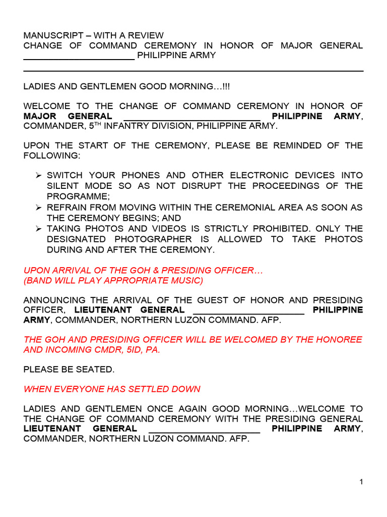 Graded Change of Command With A Review Manuscript Final | PDF ...