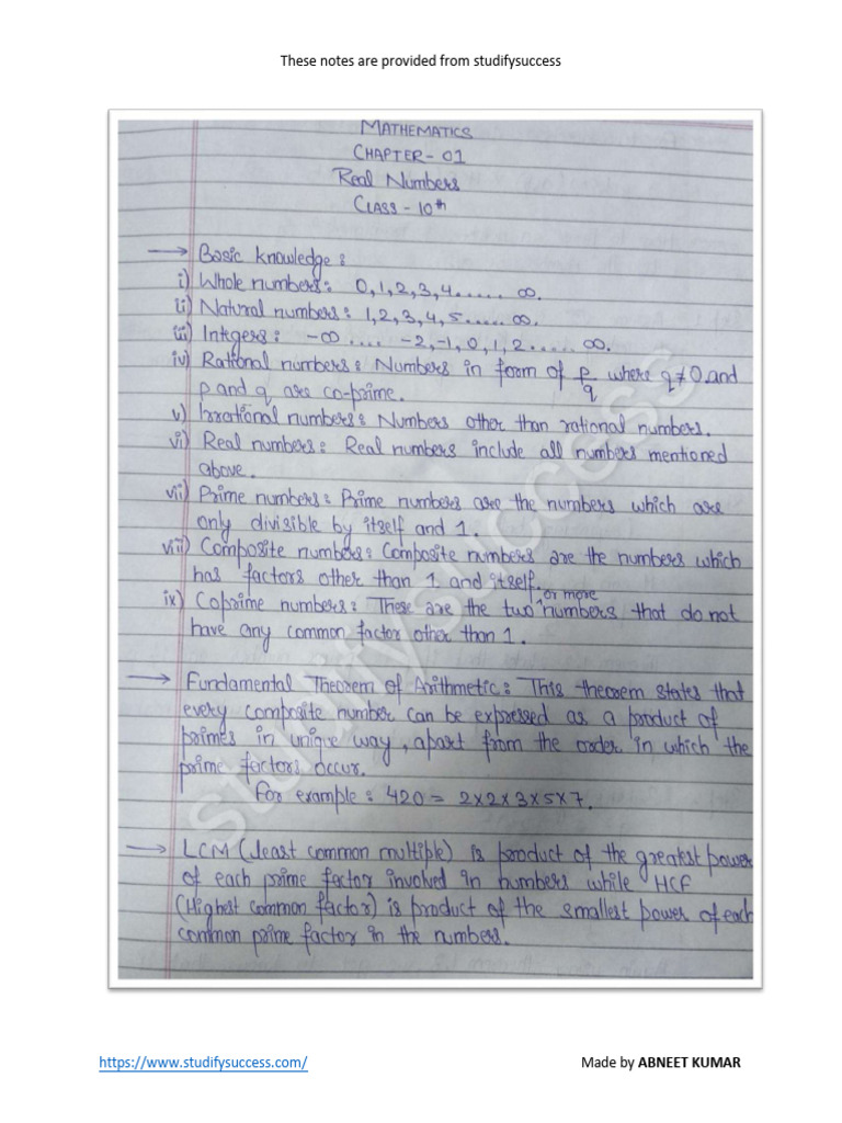 Study Notes by Abneet Kumar | PDF | Home & Garden