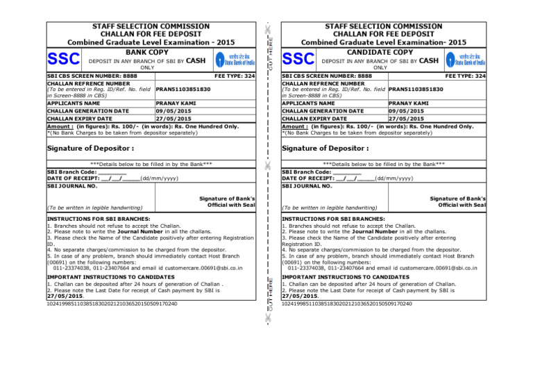 Ssconline - Nic.in Printapp1 | PDF | Deposit Account | Banks