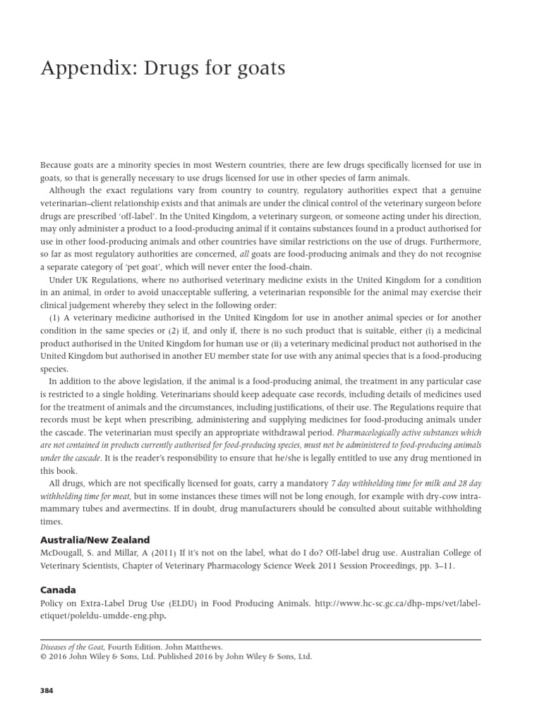 Essential Goat Drug Guidelines | PDF | Injection (Medicine ...