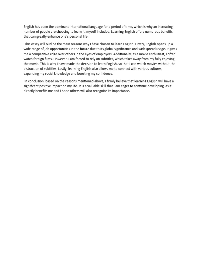 Benefits of learning english pdf