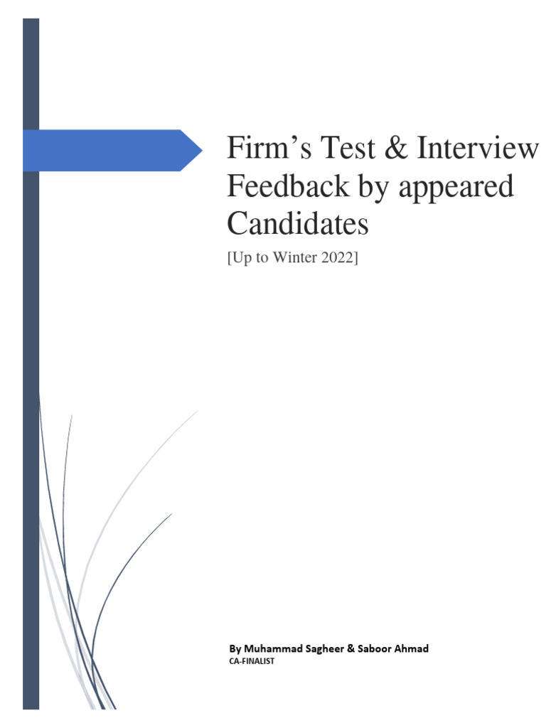 Interview Preparation for CA Candidates | PDF | International Financial ...
