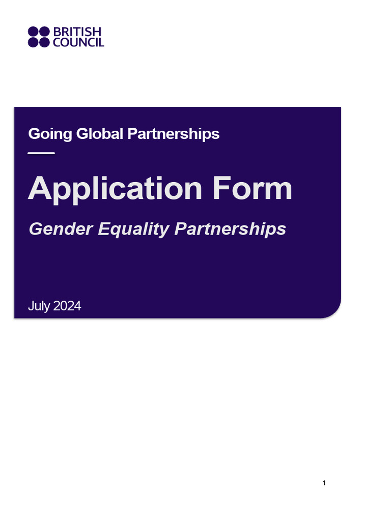 Gender Equality Partnerships Application Form | PDF | Social Equality ...