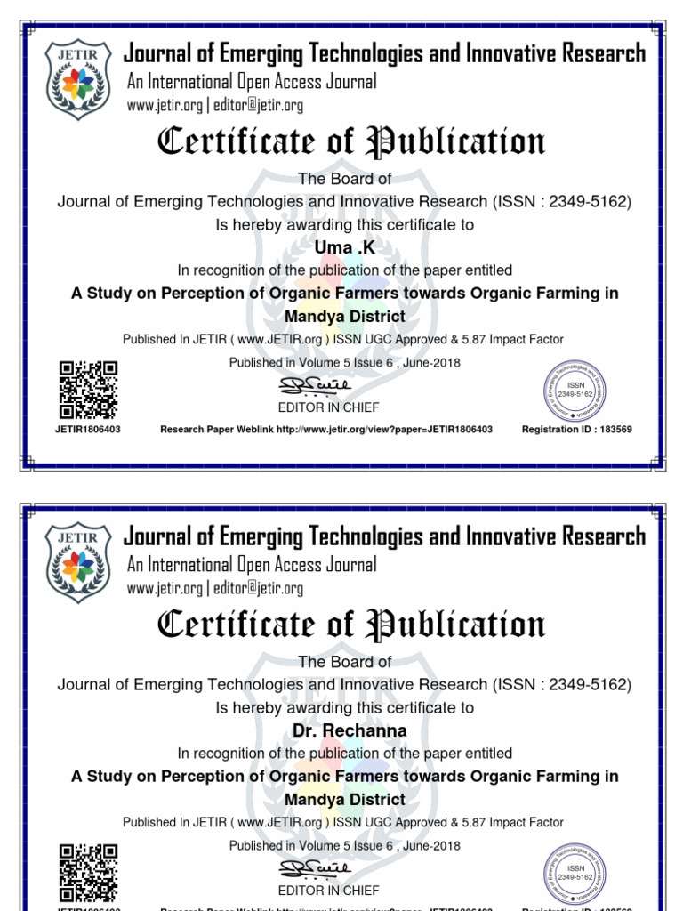Article 2 JETIR1806403 Certificate 2 | PDF | Self-Improvement