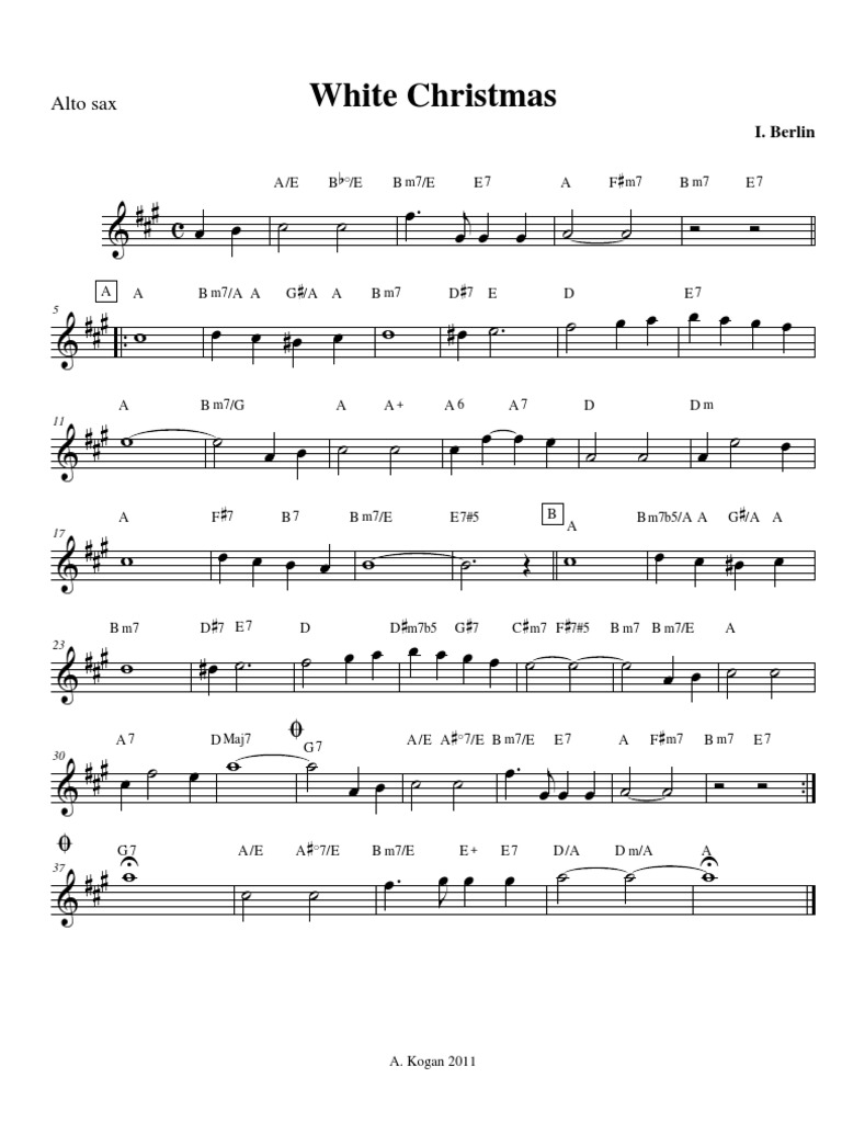 White Christmas (Alto Sax)