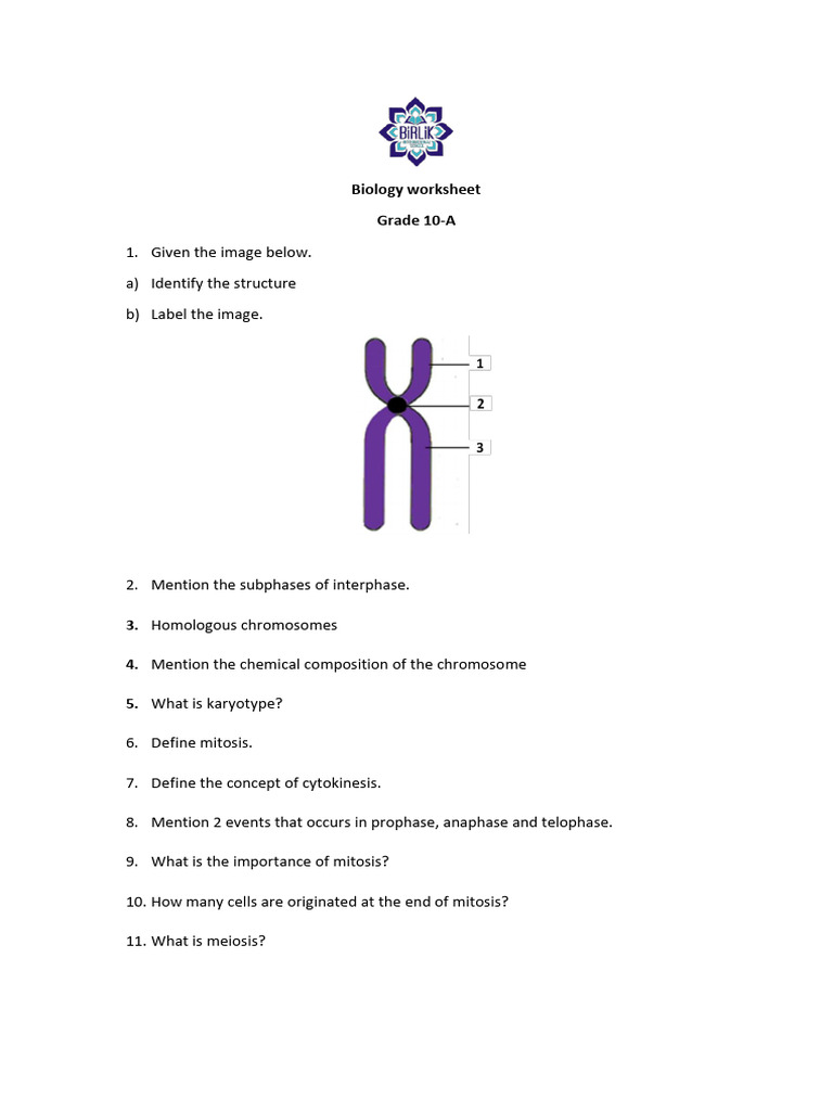 I Am Sharing 'G10 Biology Worksheet' With You | PDF