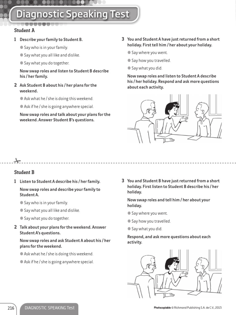 Achievers A2 Diagnostic Test Speaking | PDF | Self-Improvement | Wellness