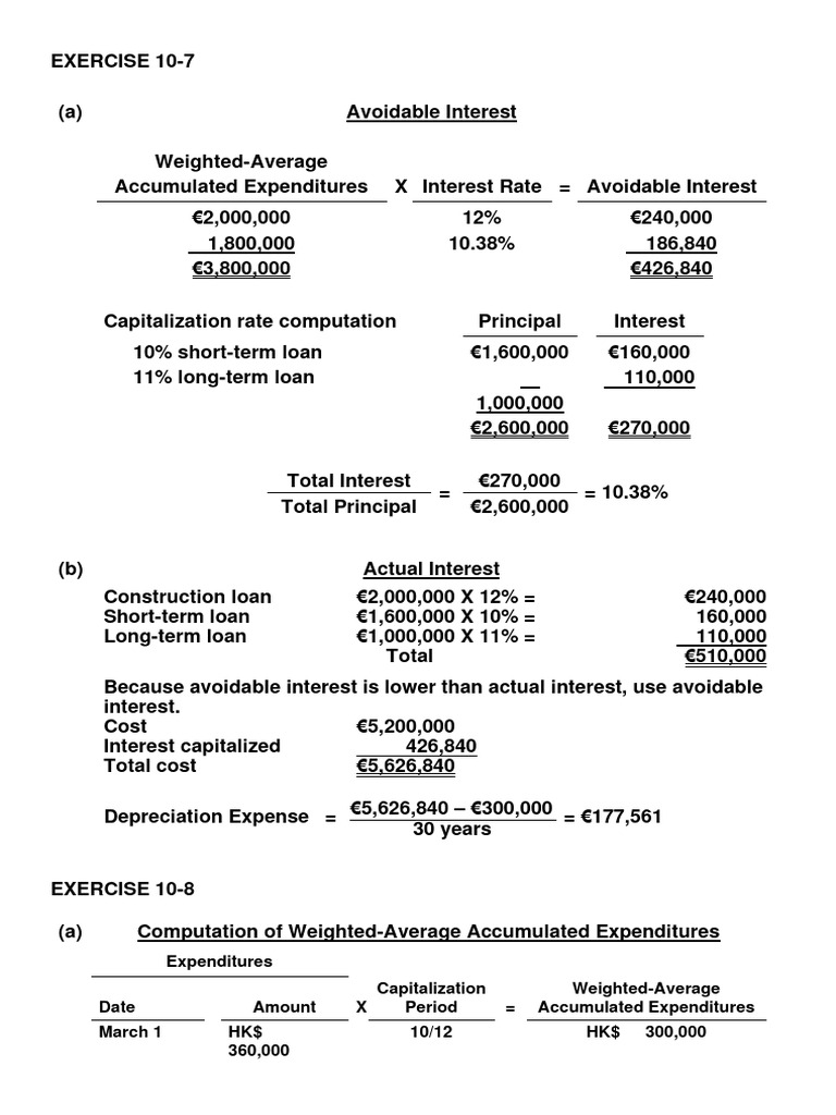 Avoidable Interest and Capitalization Calculations | PDF | Interest ...