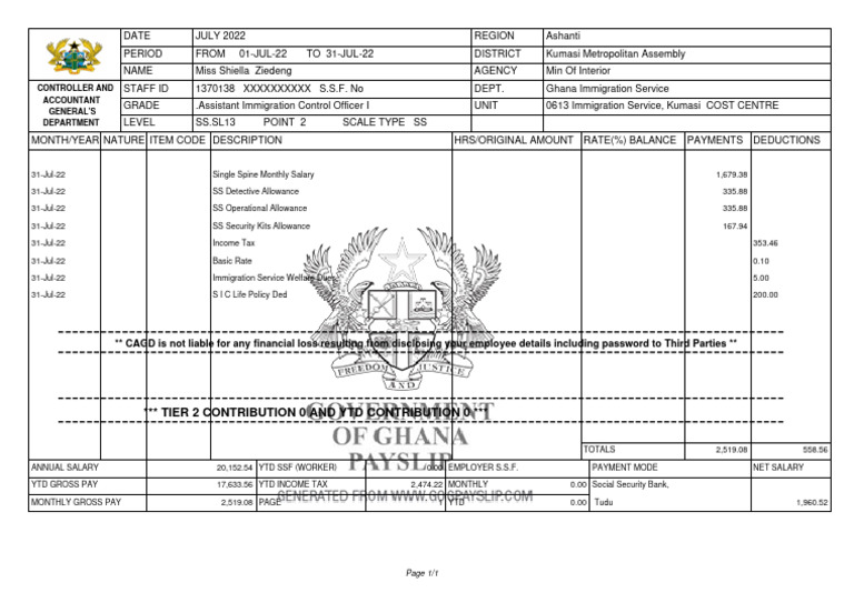 July 2022 Salary Breakdown for Immigration Officer | PDF | Salary ...