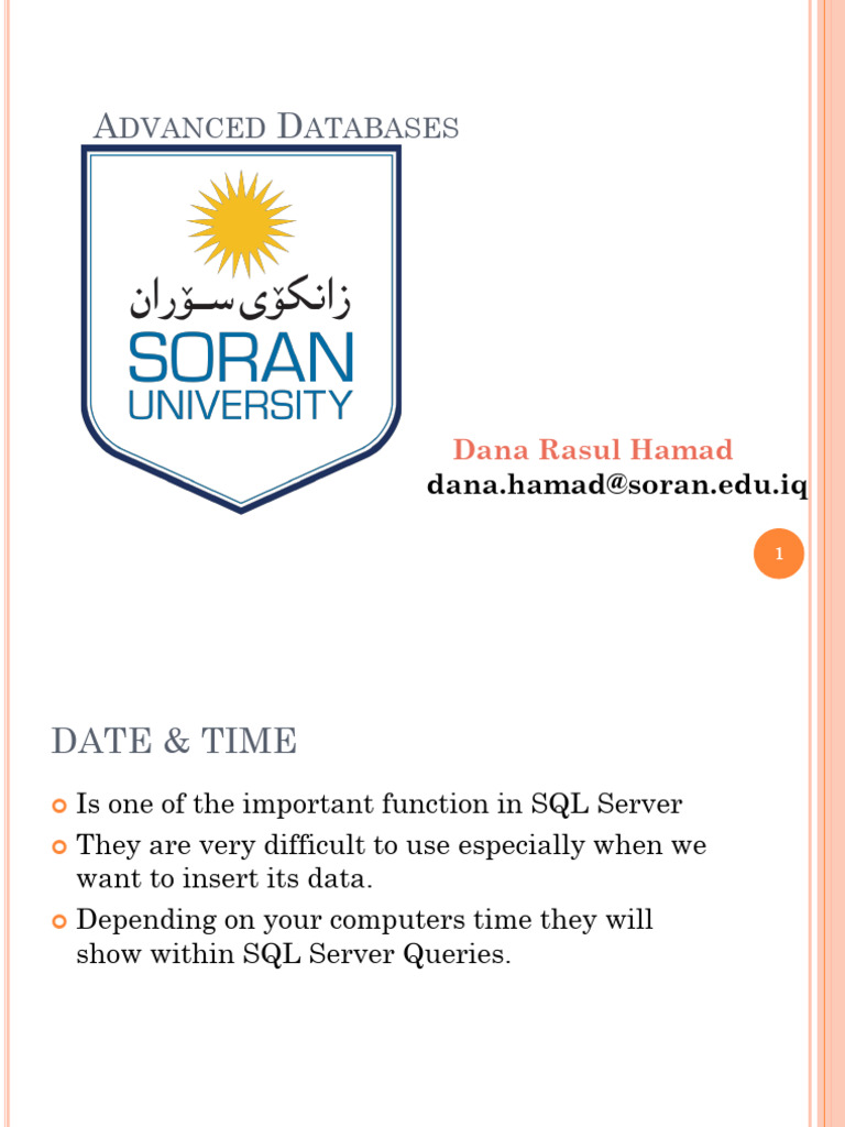SQL Server Date Functions Overview | PDF | String (Computer Science) | Data