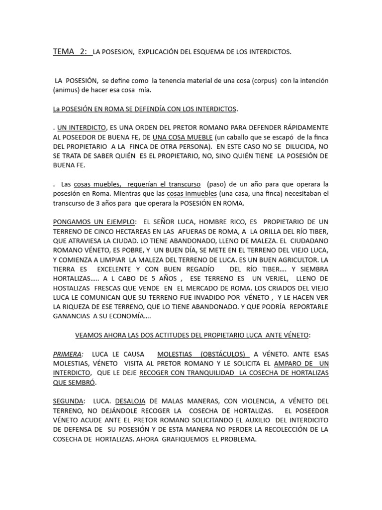 Interdictos Romanos para la Posesión | PDF | Libros para adolescentes