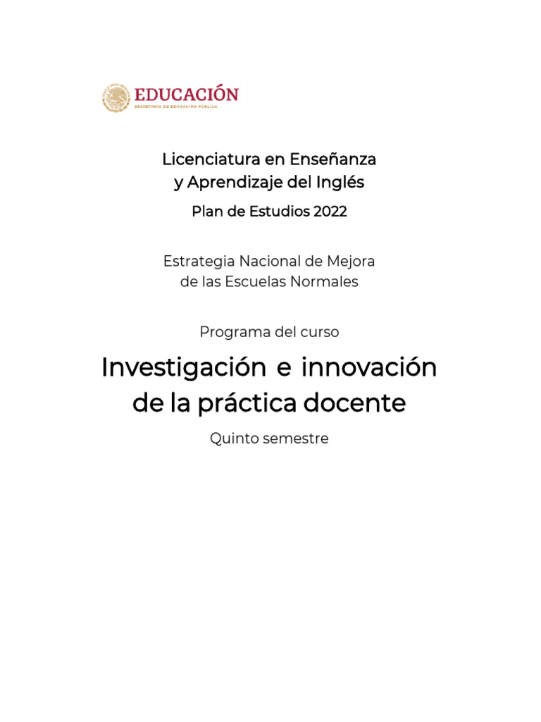 Innovación en la Práctica Docente 2022 | PDF | Plan de estudios ...