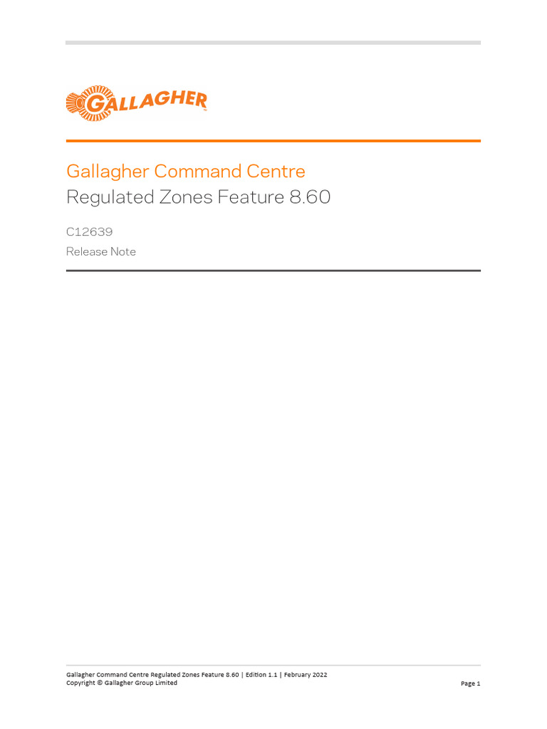 Release Note Regulated Zones v8 | PDF | Copyright | Trade Secret