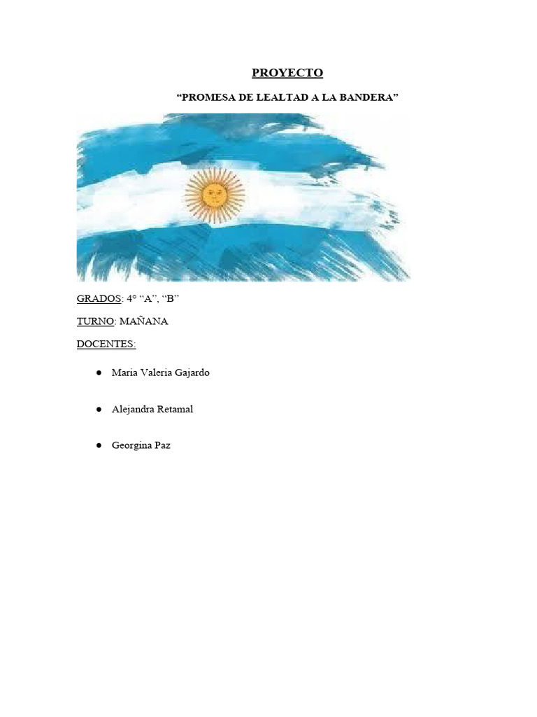 PROMESA DE LEALTAD A LA BANDERA ARGENTINA | PDF