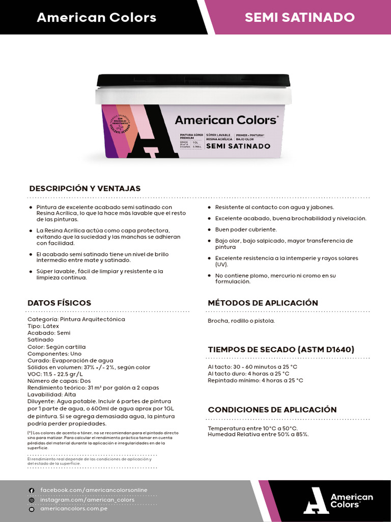 8078 HT - American - Colors - SEMI - SATINADO | PDF | Pintar | Agua