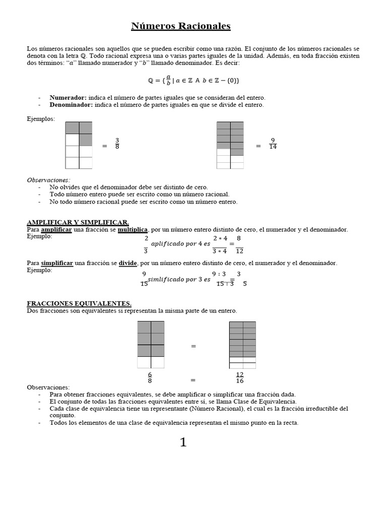 Racionales | PDF | Número racional | Entero