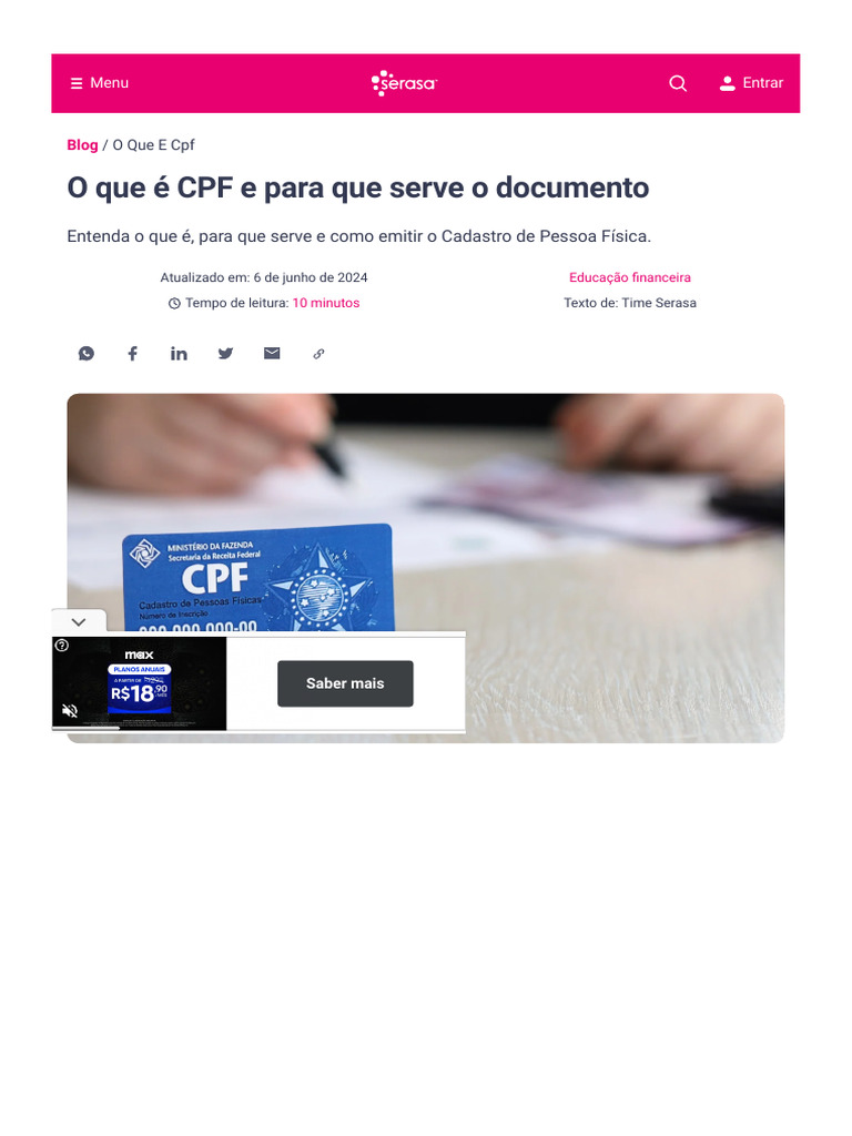 Entendendo o CPF e seu uso | PDF