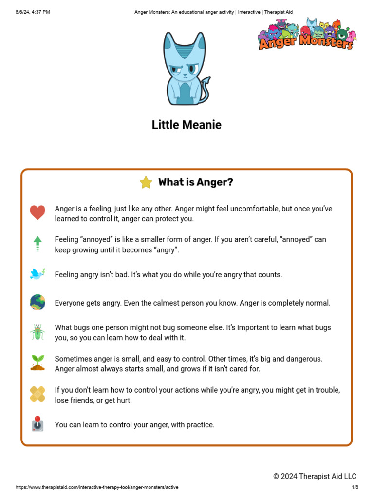 Liam Anger Monsters | PDF | Anger