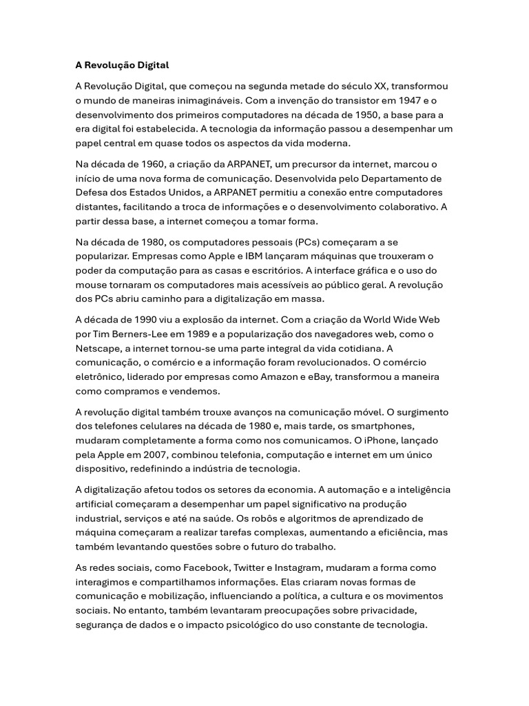 A Revolução Digital | PDF | Internet | PCs (computadores)