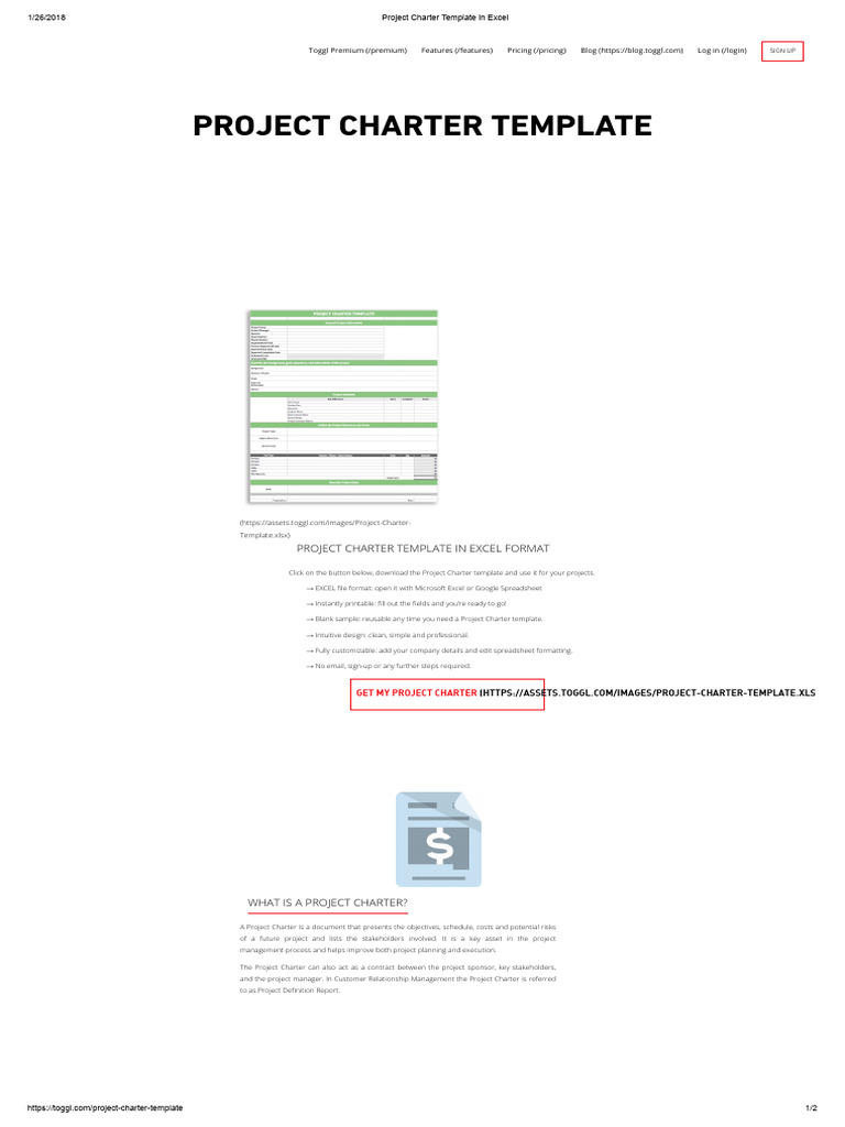Free Excel Project Charter Template | PDF | Microsoft Excel | Business