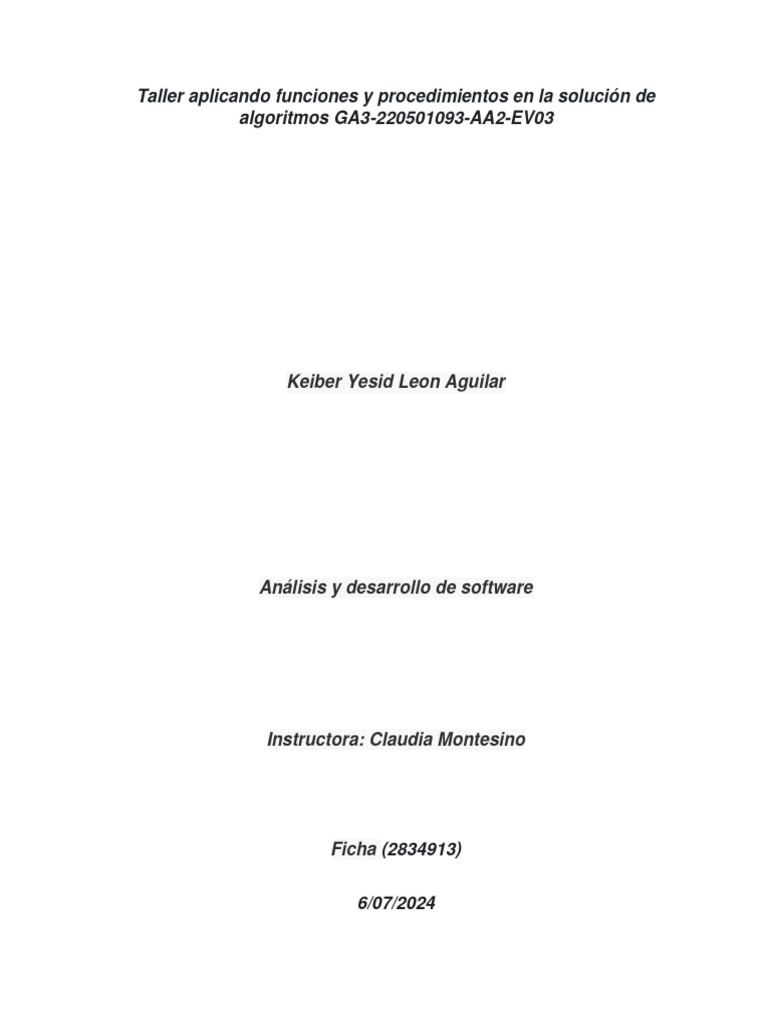 Keiber Leon) | PDF | Algoritmos | Programación de computadoras