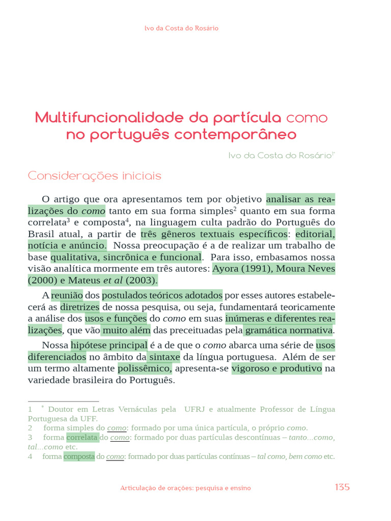 Multifuncionalidade do 